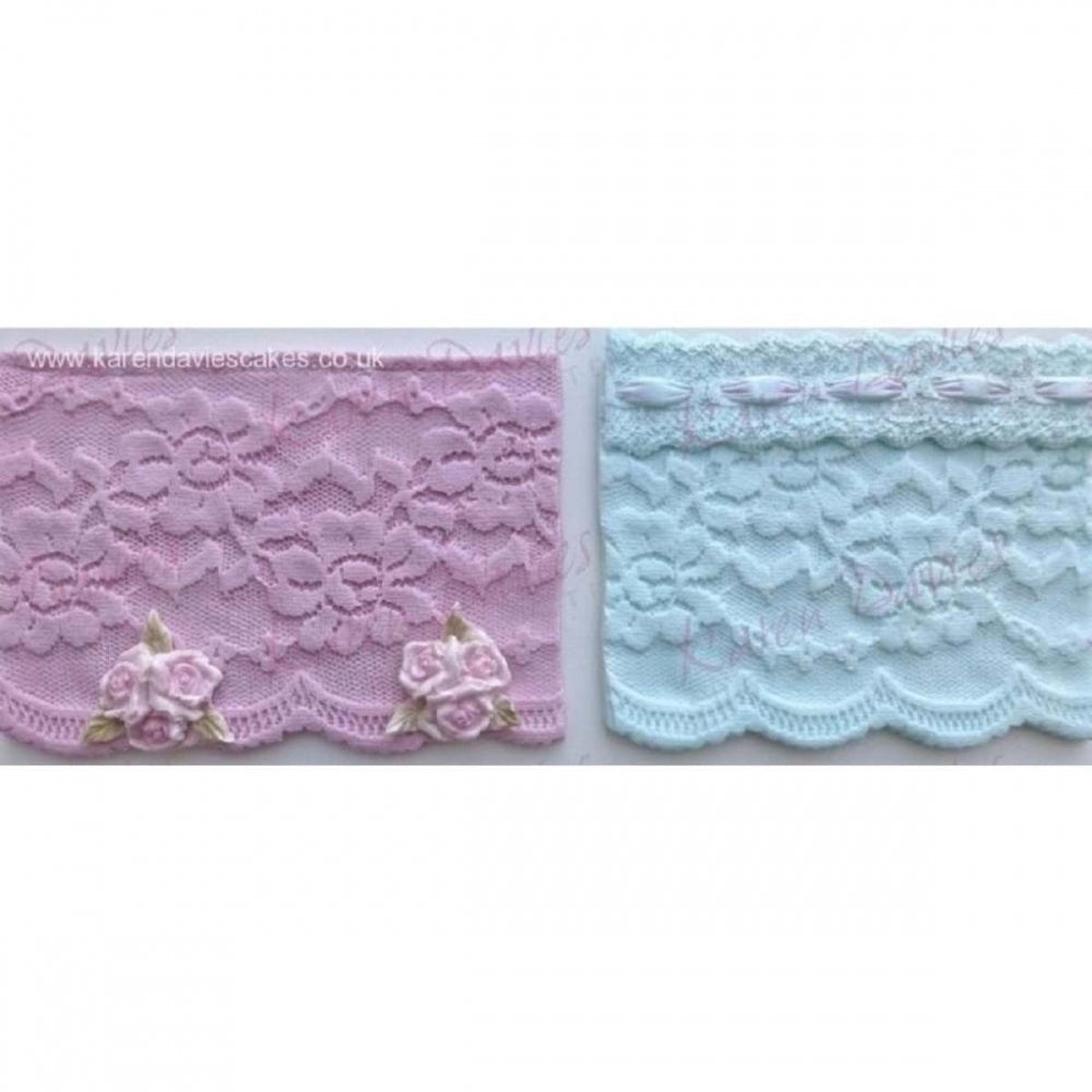 Karen Davies Rose Vintage Lace Border silicone icing sugarcraft mould