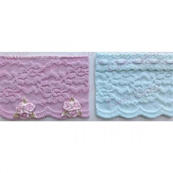 Karen Davies Rose Vintage Lace Border silicone icing sugarcraft mould