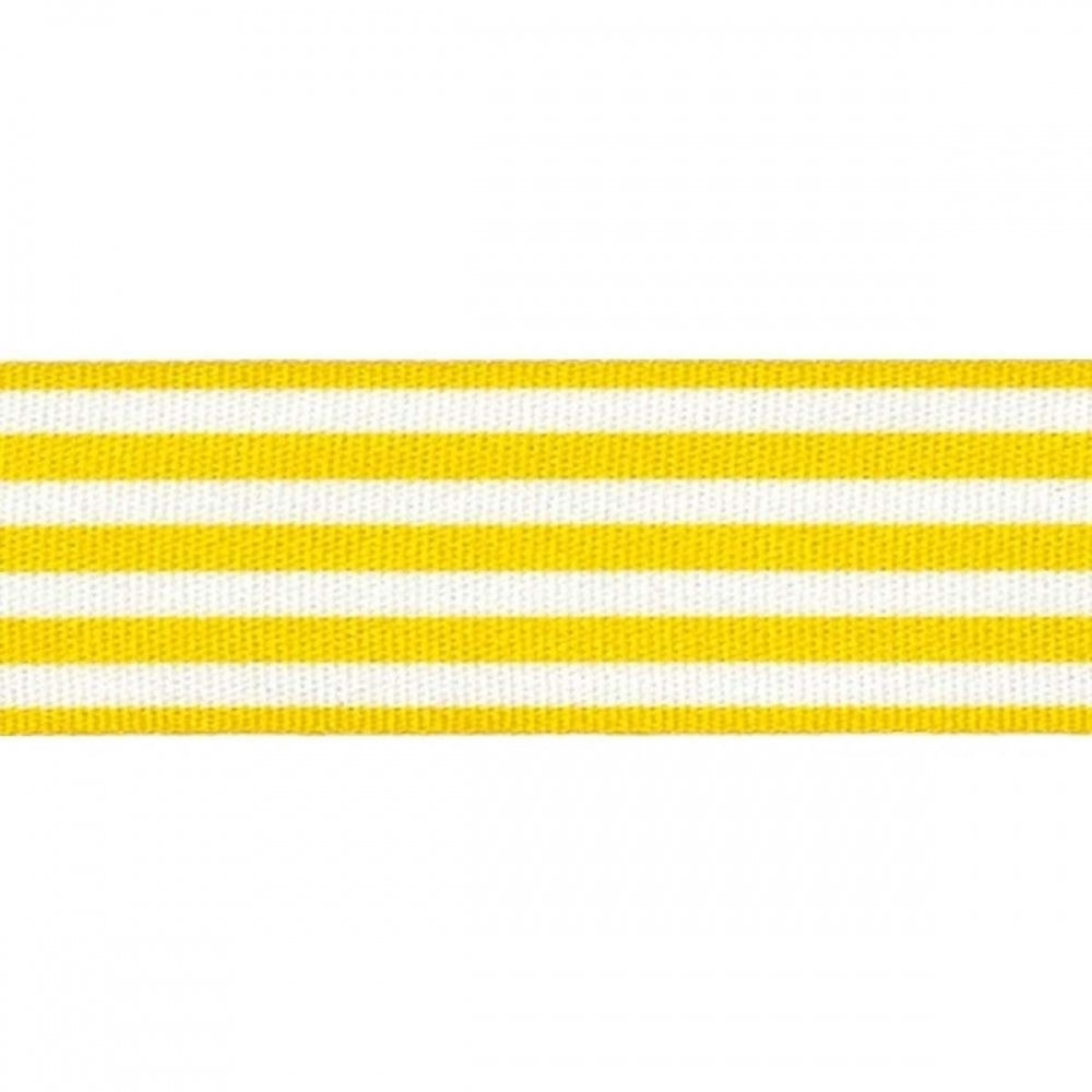 Berisfords YELLOW STRIPES 16mm x 25m satin cake ribbon