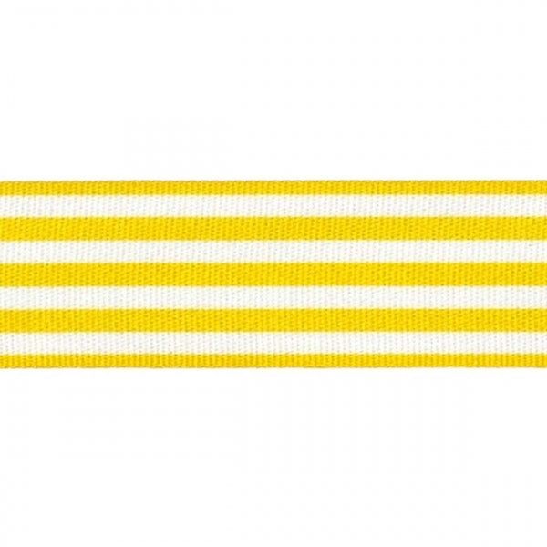 Berisfords YELLOW STRIPES 16mm x 25m satin cake ribbon