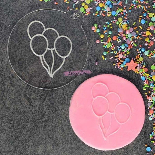 LissieLou BIRTHDAY BALLOONS cookie & icing embosser