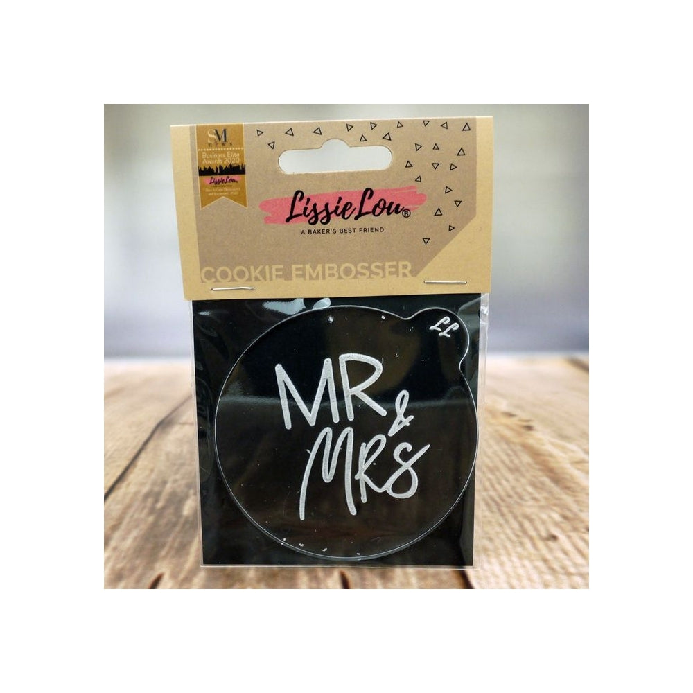 LissieLou MR & MRS cookie & icing embosser Black and White