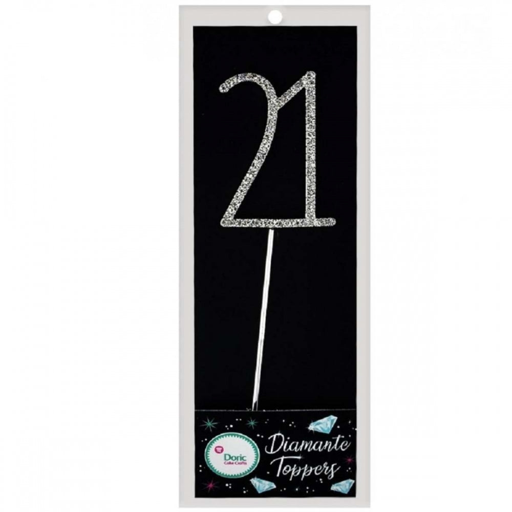 Doric Cake Craft 21 diamante cake topper decoration pick