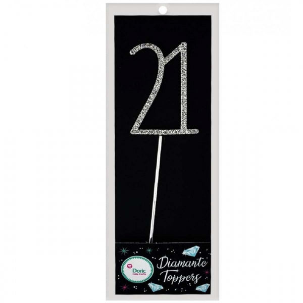 Doric Cake Craft 21 diamante cake topper decoration pick