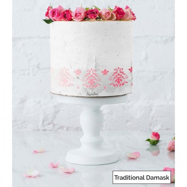 LissieLou TRADITIONAL DAMASK border cake icing stencil by Lissie Lou