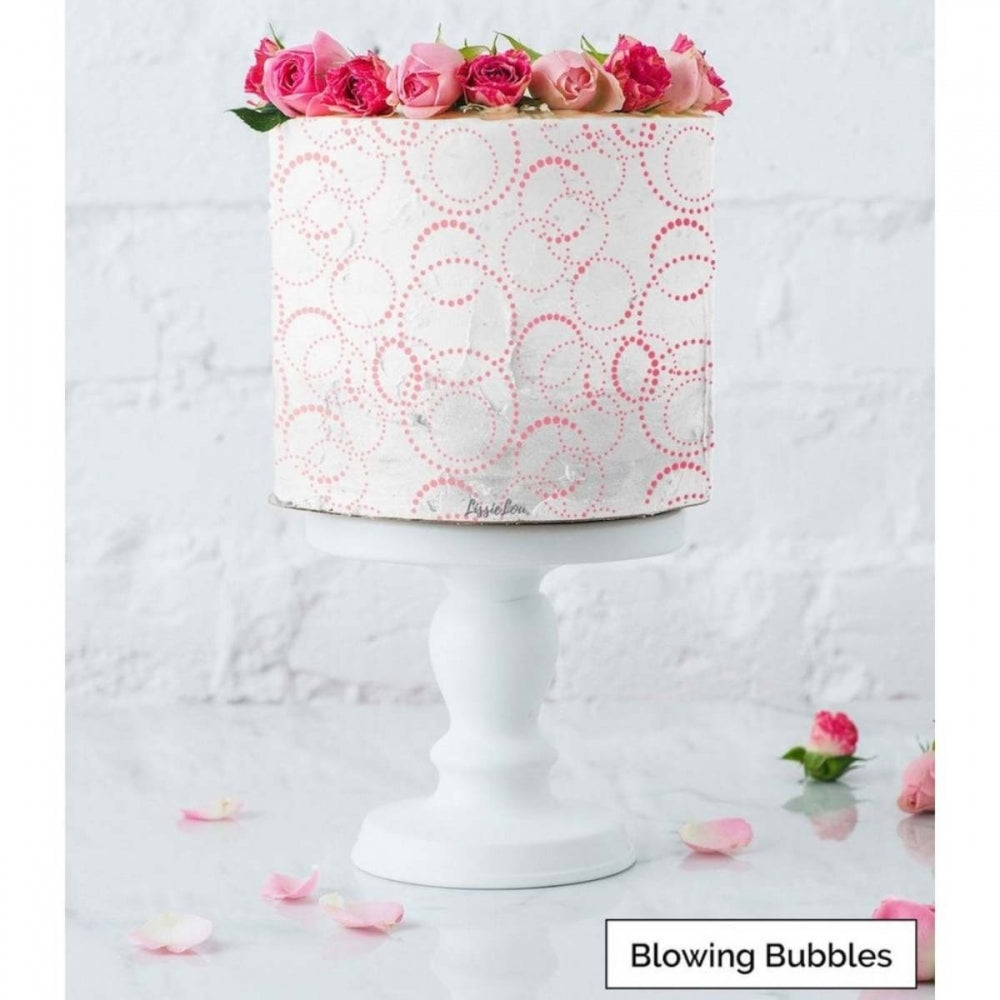 LissieLou BLOWING BUBBLES full size cake icing stencil by Lissie Lou