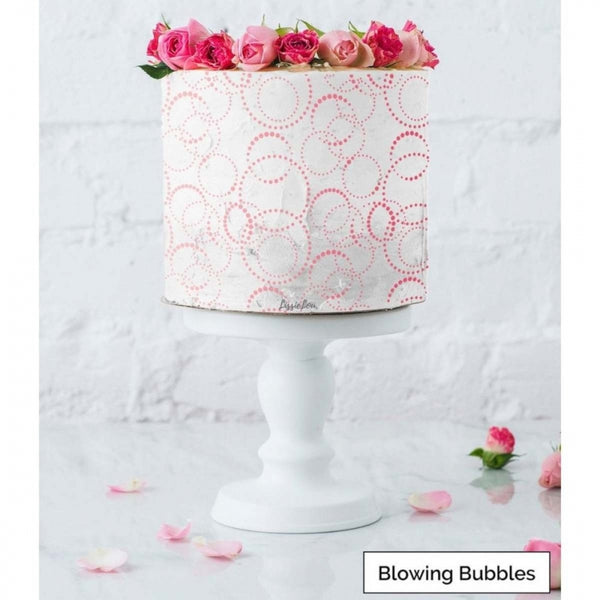 LissieLou BLOWING BUBBLES full size cake icing stencil by Lissie Lou