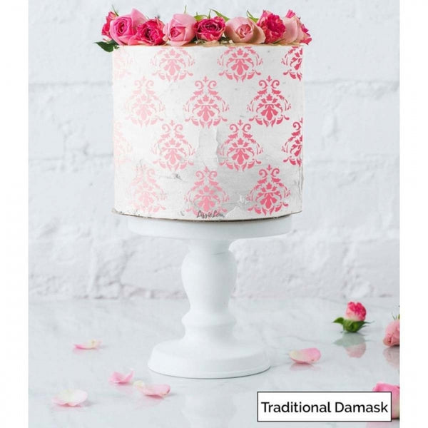LissieLou TRADITIONAL DAMASK full size cake icing stencil by Lissie Lou