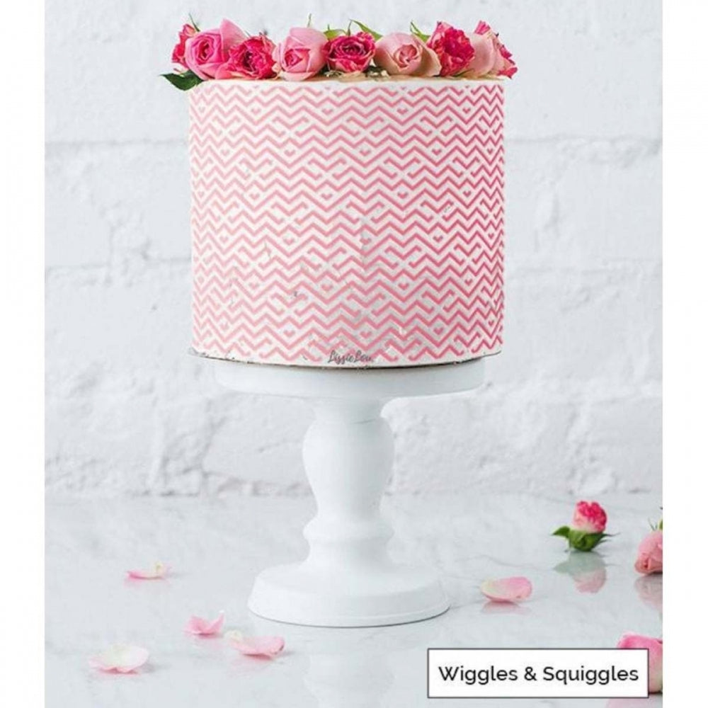 LissieLou WIGGLES & SQUIGGLES full size cake icing stencil by Lissie Lou
