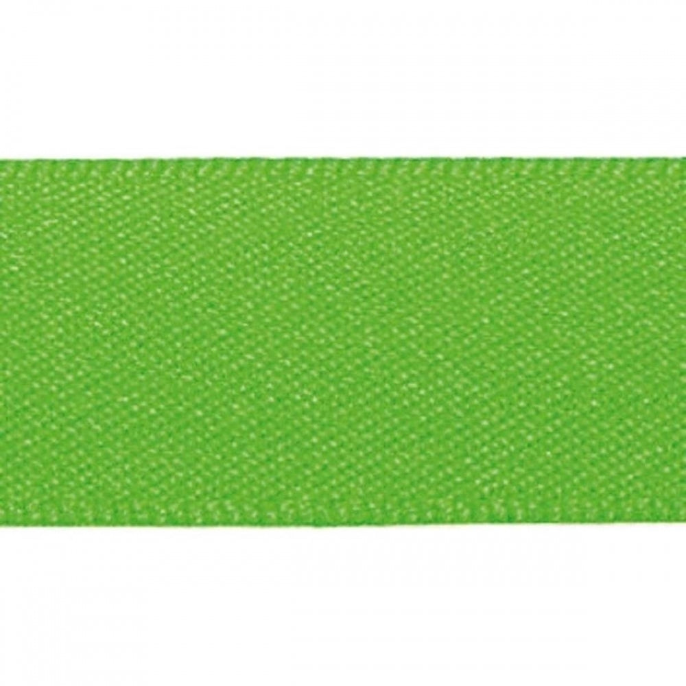 Berisfords FLO GREEN 15mm x 20m double face satin cake ribbon