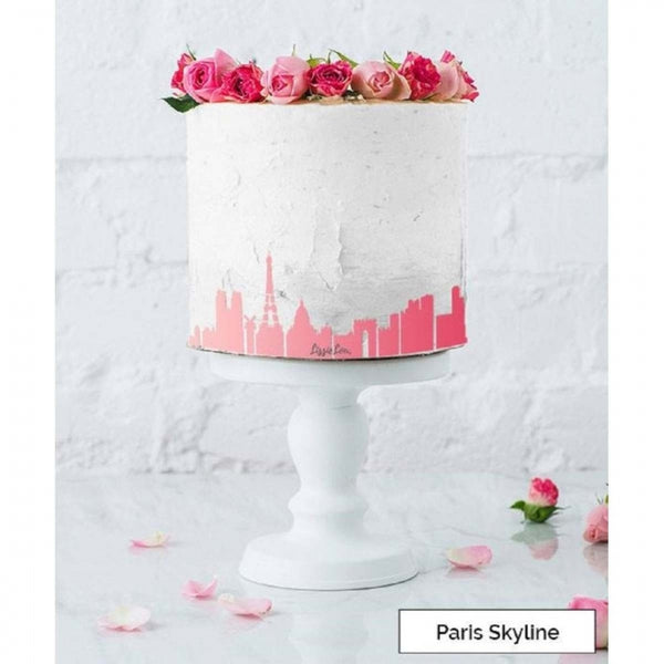 LissieLou PARIS City Skyline cake icing border stencil