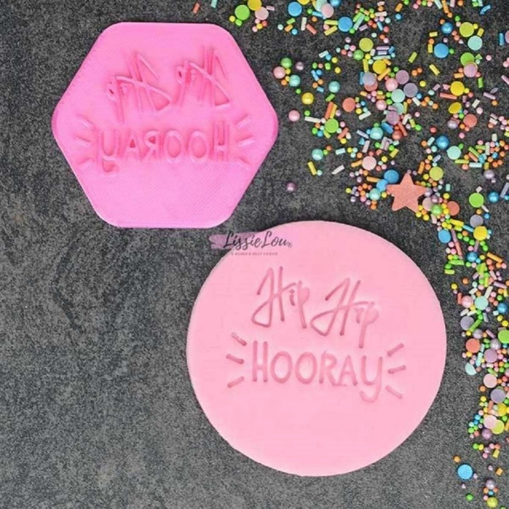 LissieLou HIP HIP HOORAY cookie & icing stamp