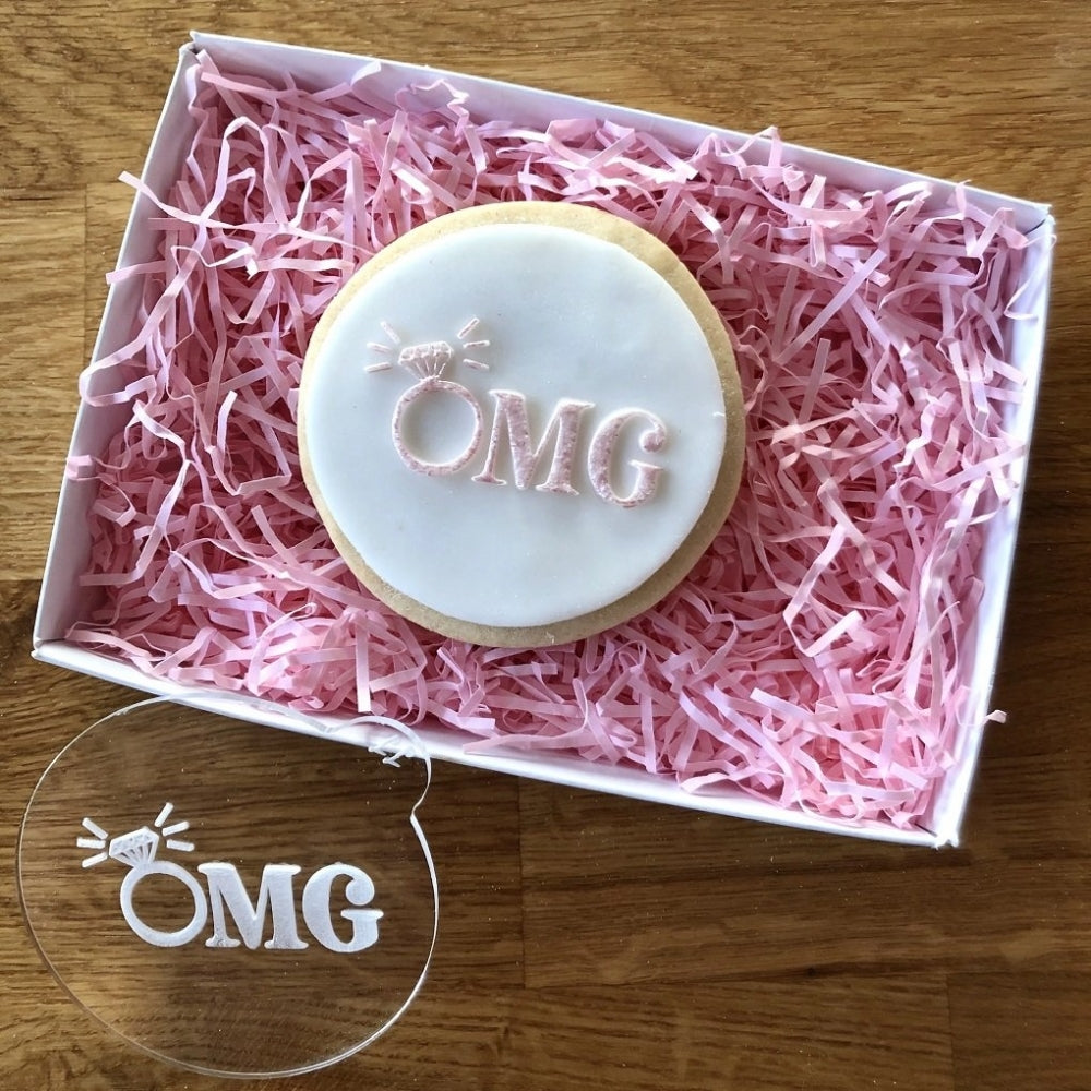 LissieLou OMG ENGAGEMENT acrylic cookie & icing embosser