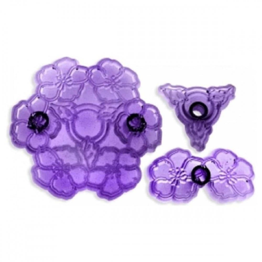 PME 3 pc Briar Rose cutwork embroidery icing cutter set