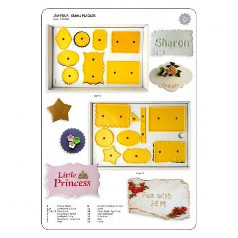 PME # 4 box set - small fondant icing plaque cutters 17 pc
