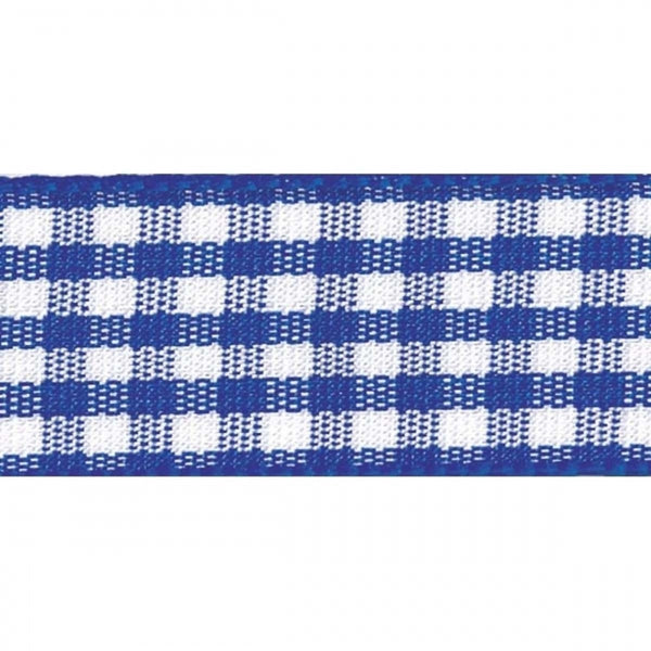 Berisfords ROYAL Blue 25mm x 20m Gingham check ribbon