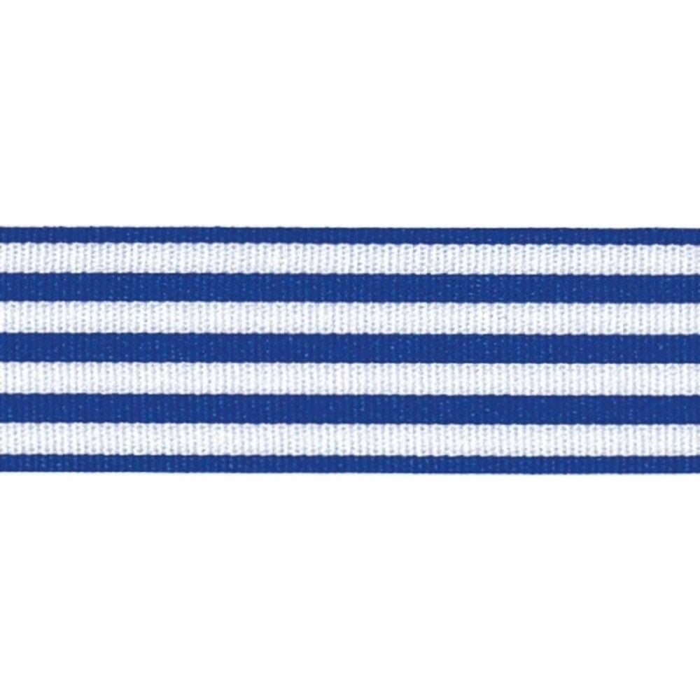 Berisfords ROYAL BLUE STRIPES 16mm x 25m satin cake ribbon