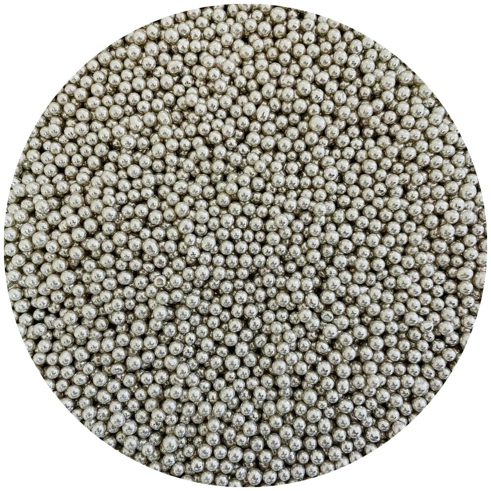 Purple Cupcakes 4mm Silver Metallic Pearls 100g