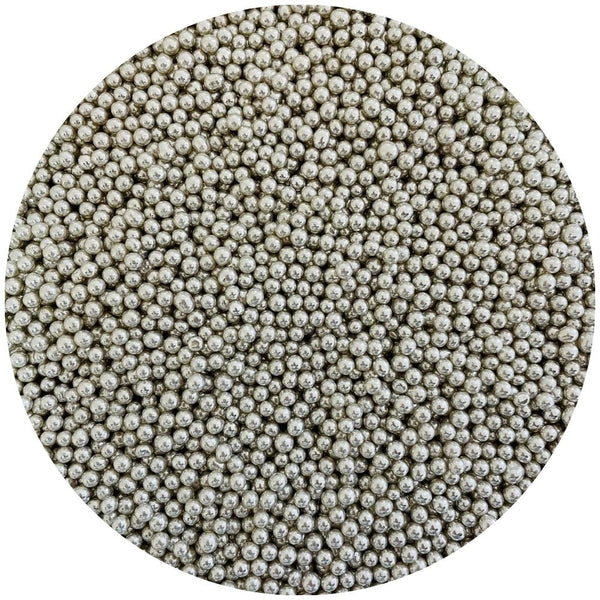 Purple Cupcakes 4mm Silver Metallic Pearls 100g