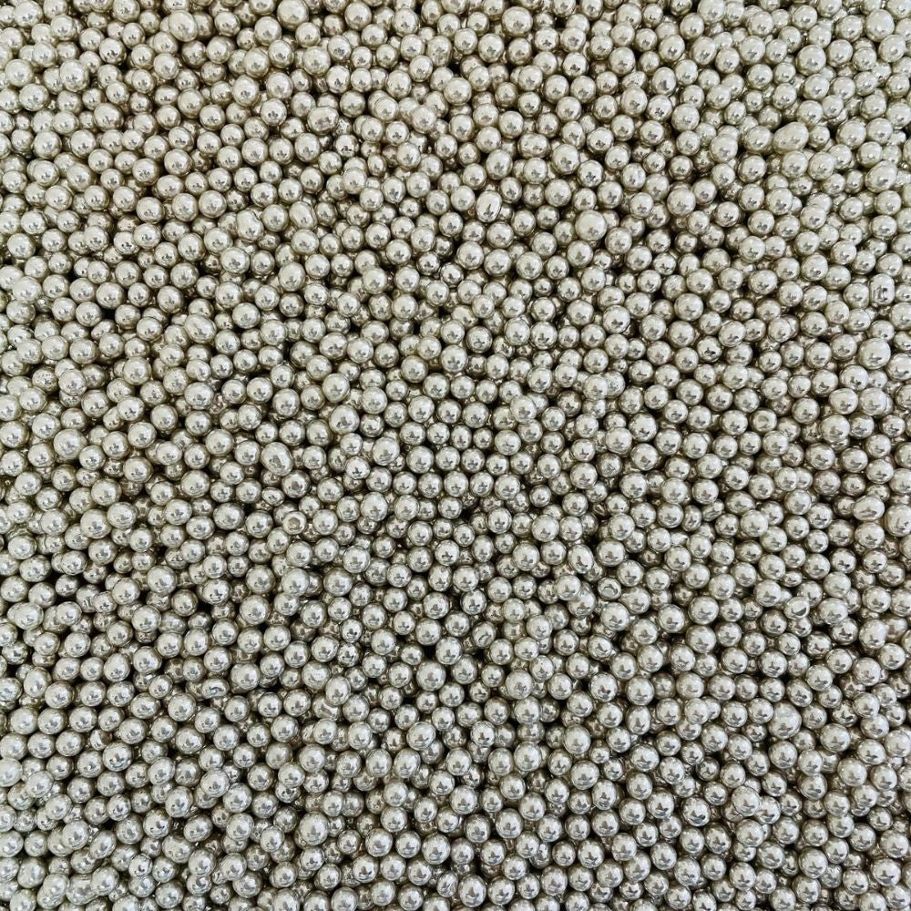 Purple Cupcakes 4mm Silver Metallic Pearls 100g