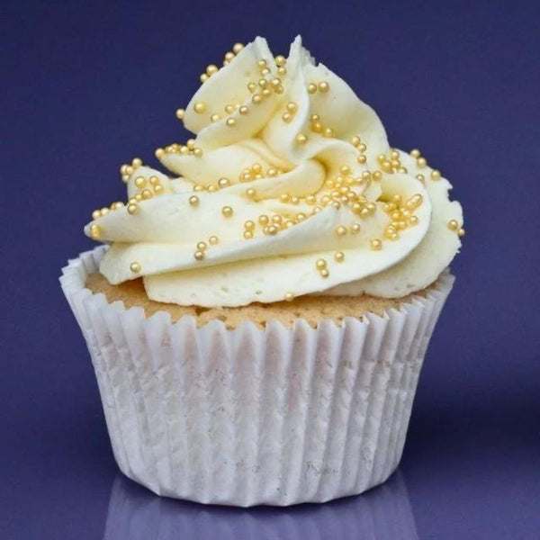 Purple Cupcakes 2mm Shimmer Light Gold Non-Pareil Sugar Pearls (V) 90g