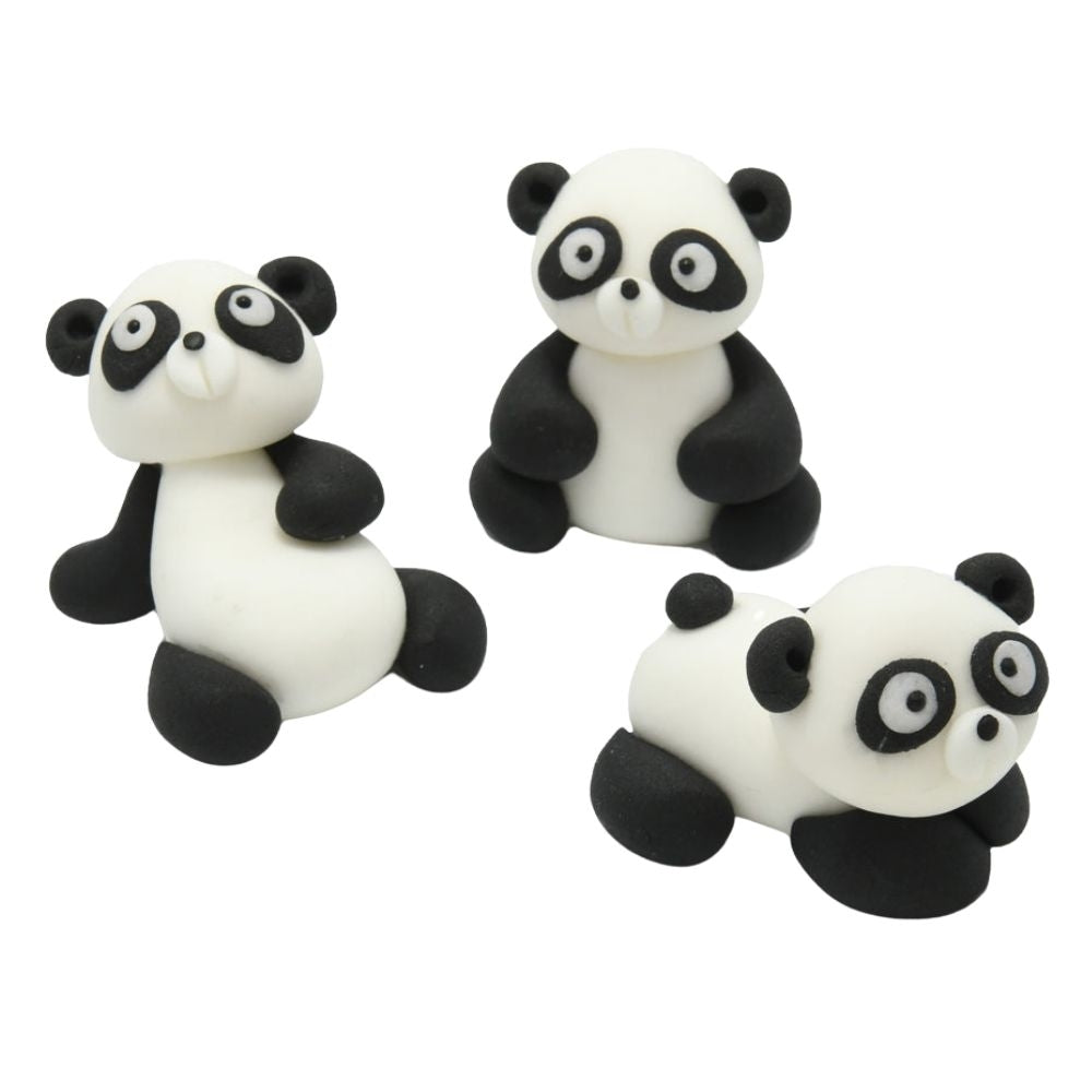 JN Cakes Set Of 3 Pandas - Edible Cake Toppers