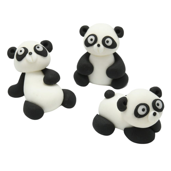 JN Cakes Set Of 3 Pandas - Edible Cake Toppers