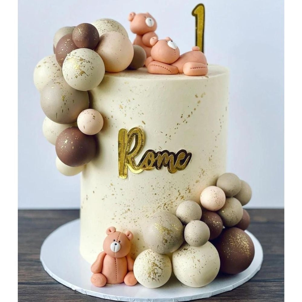 JN Cakes Set Of 3 Teddy Bears - Edible Cake Toppers