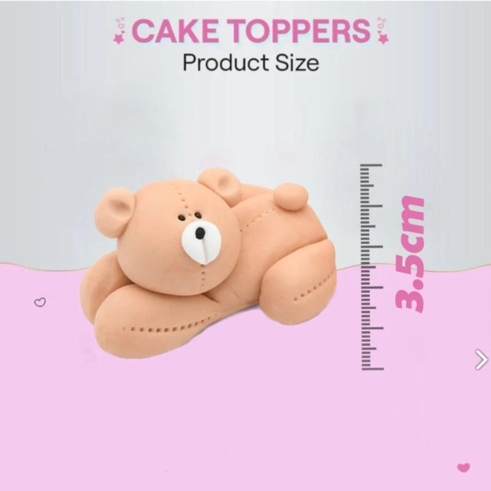 JN Cakes Set Of 3 Teddy Bears - Edible Cake Toppers