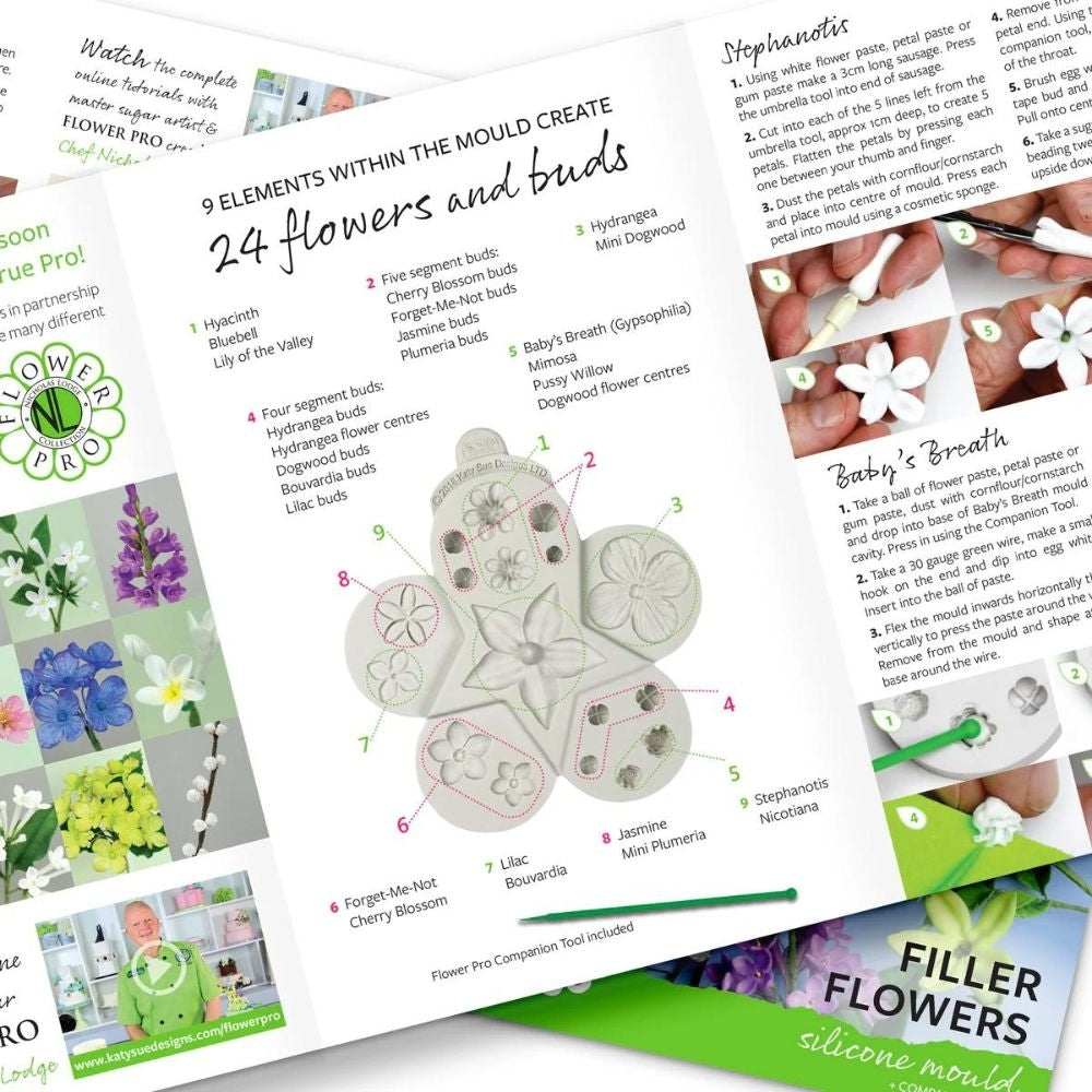 Katy Sue Designs Flower Pro Ultimate Filler Flowers Silicone Mould - Nicholas Lodge Collection
