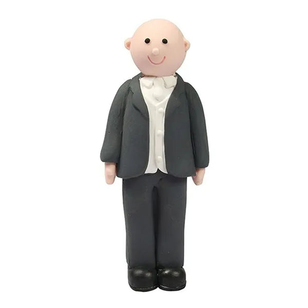 Unknown/Discontinued Bald Groom Claydough Wedding Cake Topper Decoration