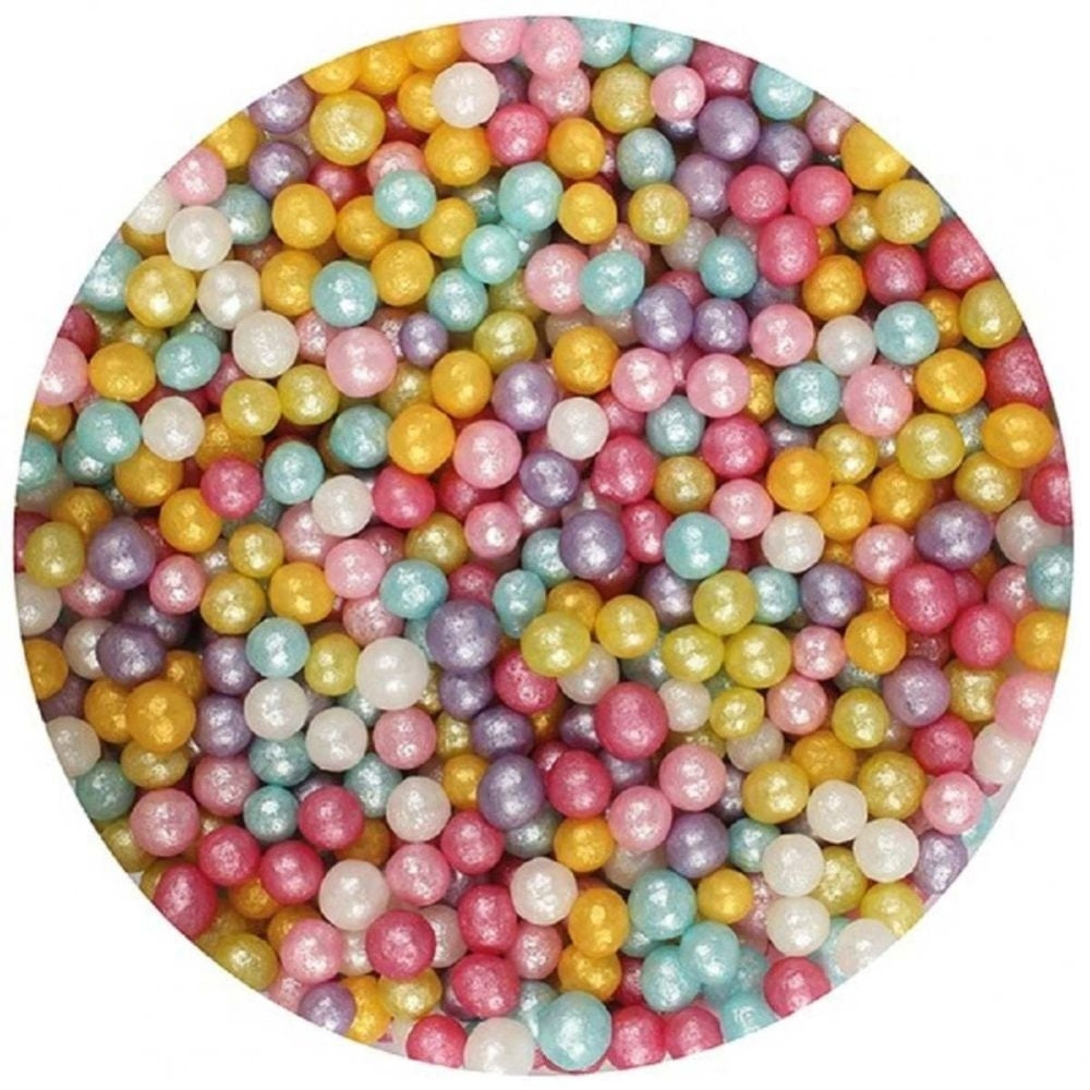 Purple Cupcakes 4mm Shimmer Multi-Colour Sugar Pearls 80g