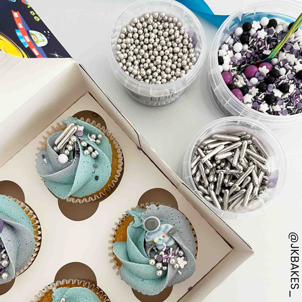 Purple Cupcakes 4mm Silver Metallic Pearls 100g