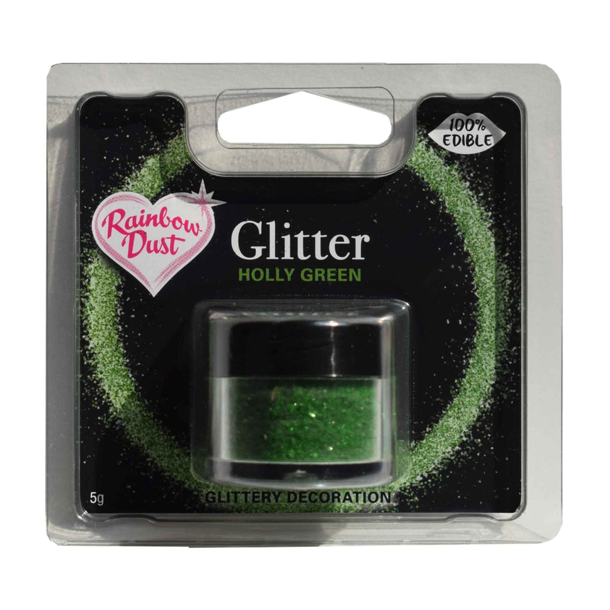Rainbow Dust EXPIRED - Holly Green Edible Glitter 5g By Rainbow Dust [SEPT 2025]