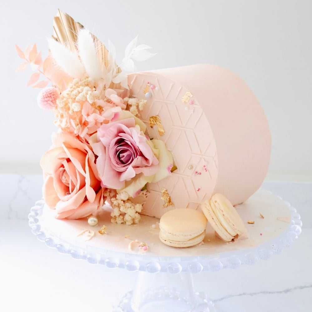The Baked Studio Gold, Pink & White Palm Spear Bouquet