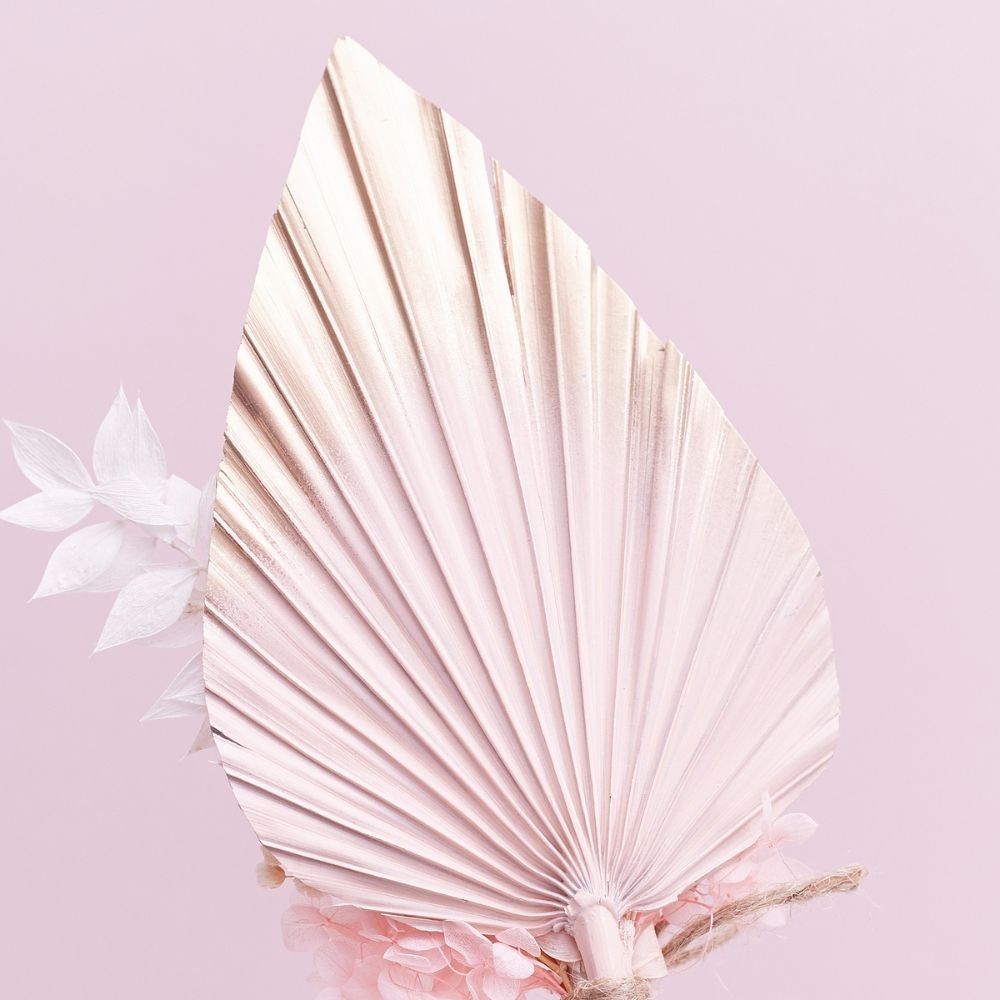 The Baked Studio Gold, Pink & White Palm Spear Bouquet