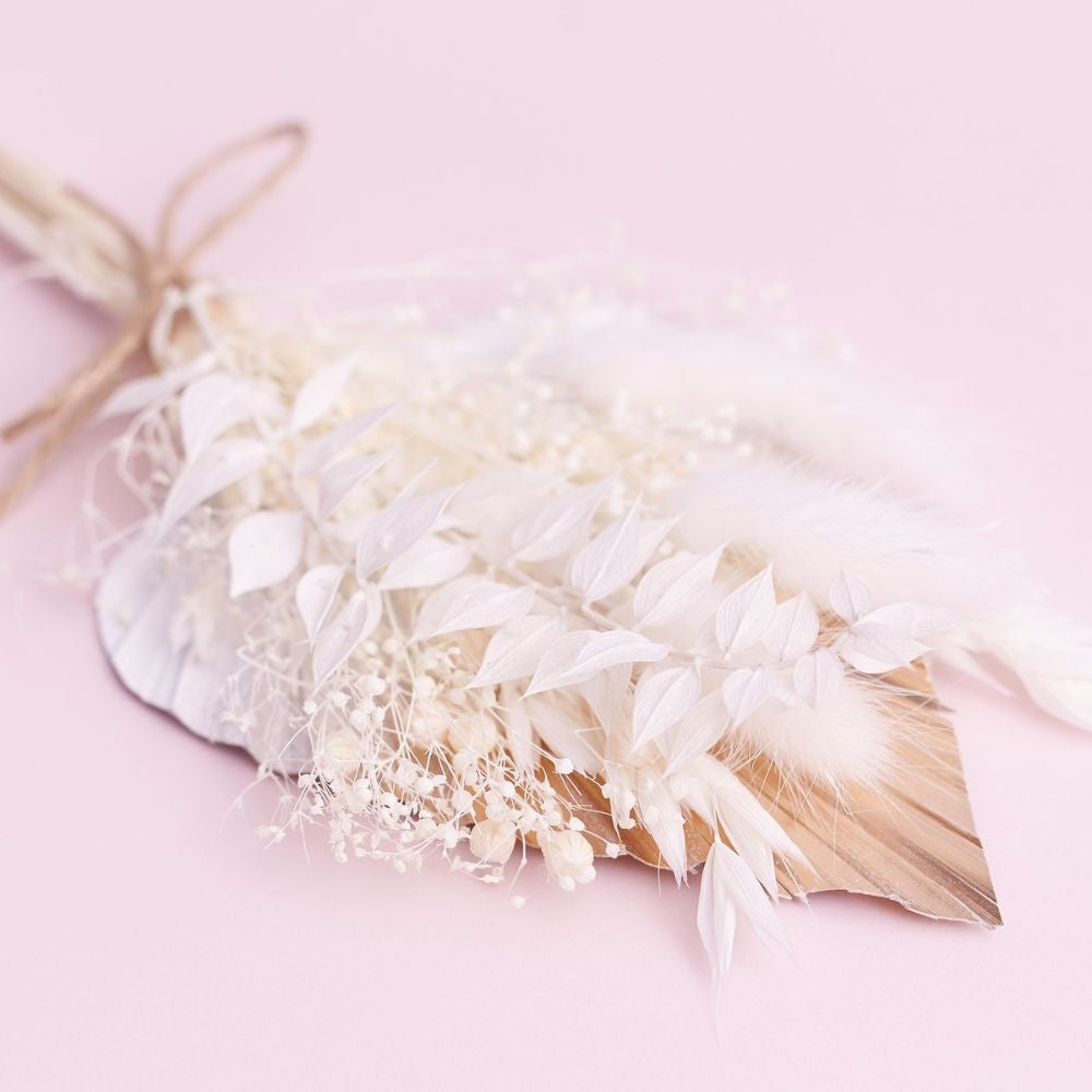 The Baked Studio Gold & White Palm Spear Bouquet