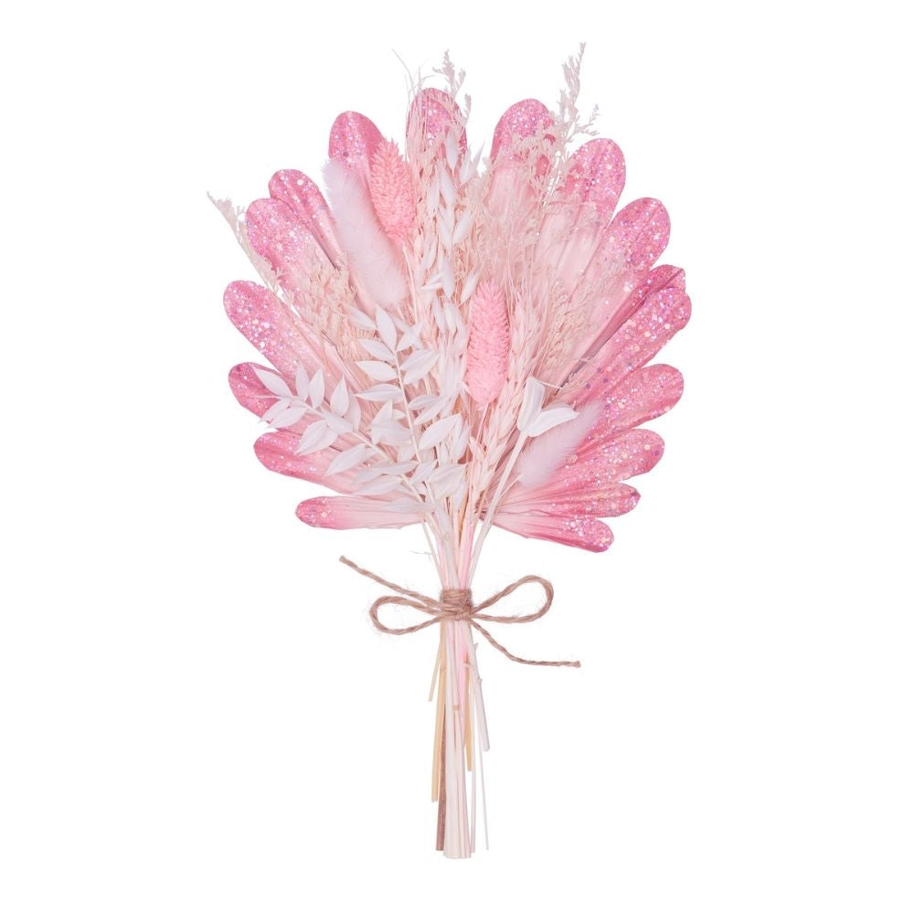 The Baked Studio Pink Glitter Shell Palm Bouquet
