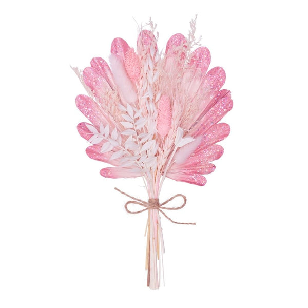 The Baked Studio Pink Glitter Shell Palm Bouquet