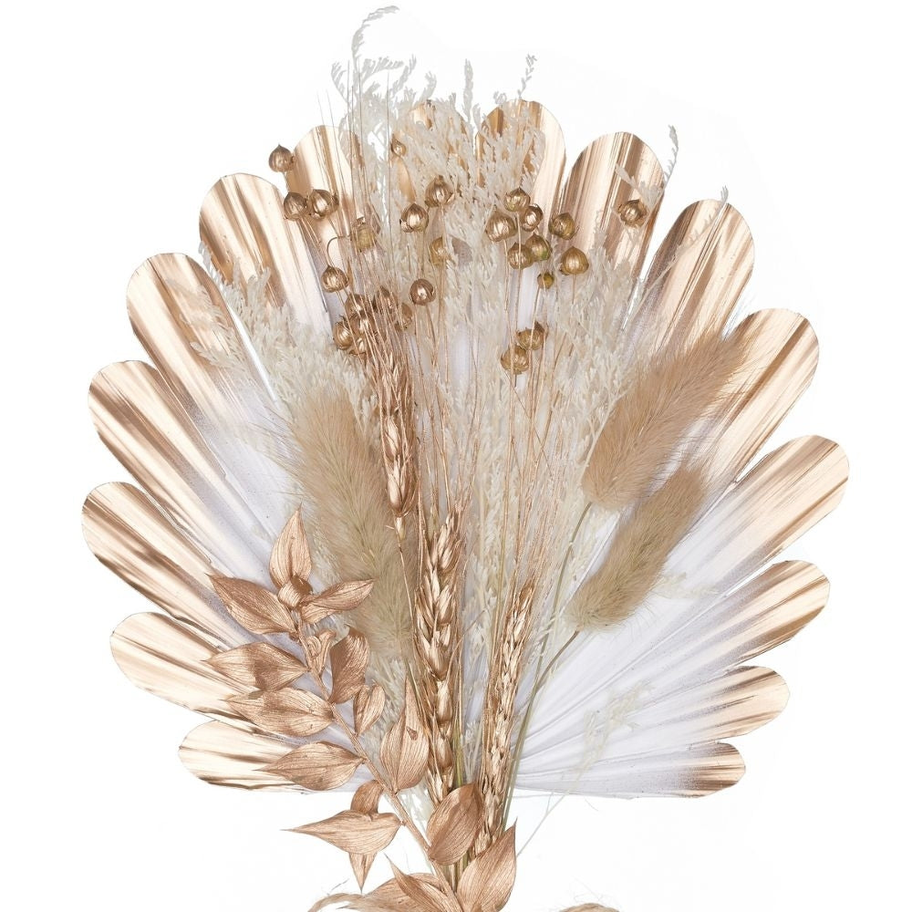 The Baked Studio Gold & White Shell Palm Bouquet