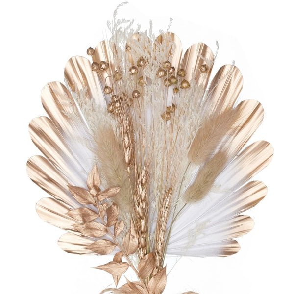 The Baked Studio Gold & White Shell Palm Bouquet