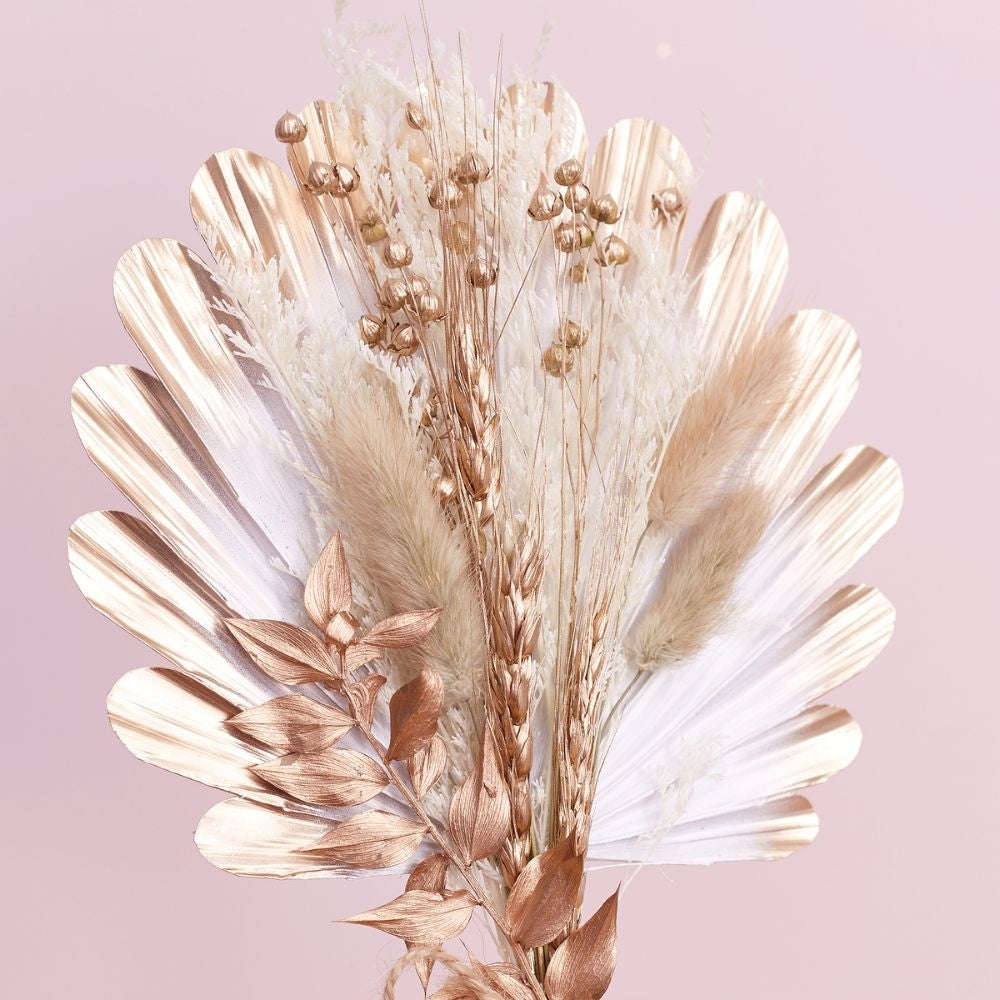 The Baked Studio Gold & White Shell Palm Bouquet