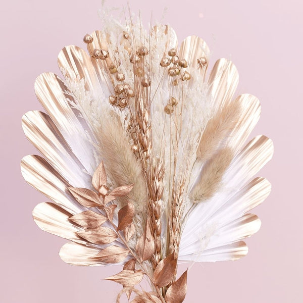 The Baked Studio Gold & White Shell Palm Bouquet