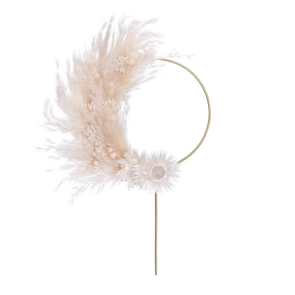 The Baked Studio White Dried Flower Ring 10cm (With Stem)