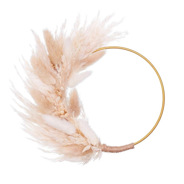 The Baked Studio Natural White Dried Flower Ring 14cm (Without Stem)