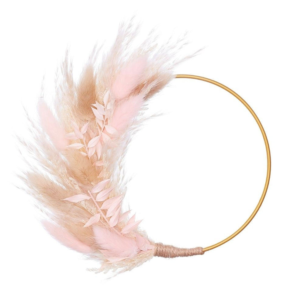 The Baked Studio Natural Pink Dried Flower Ring 14cm (Without Stem)