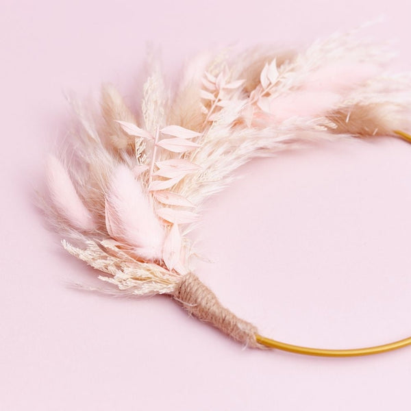 The Baked Studio Natural Pink Dried Flower Ring 14cm (Without Stem)