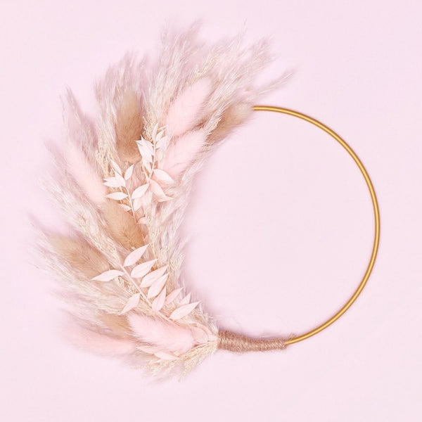 The Baked Studio Natural Pink Dried Flower Ring 14cm (Without Stem)