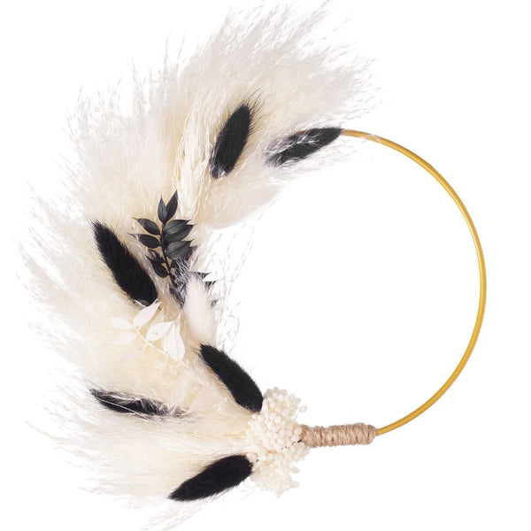 The Baked Studio Black & White Dried Flower Ring 14cm (Without Stem)