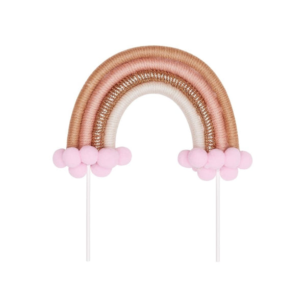 The Baked Studio Light Pink & Gold Rainbow Cake Topper (Small)